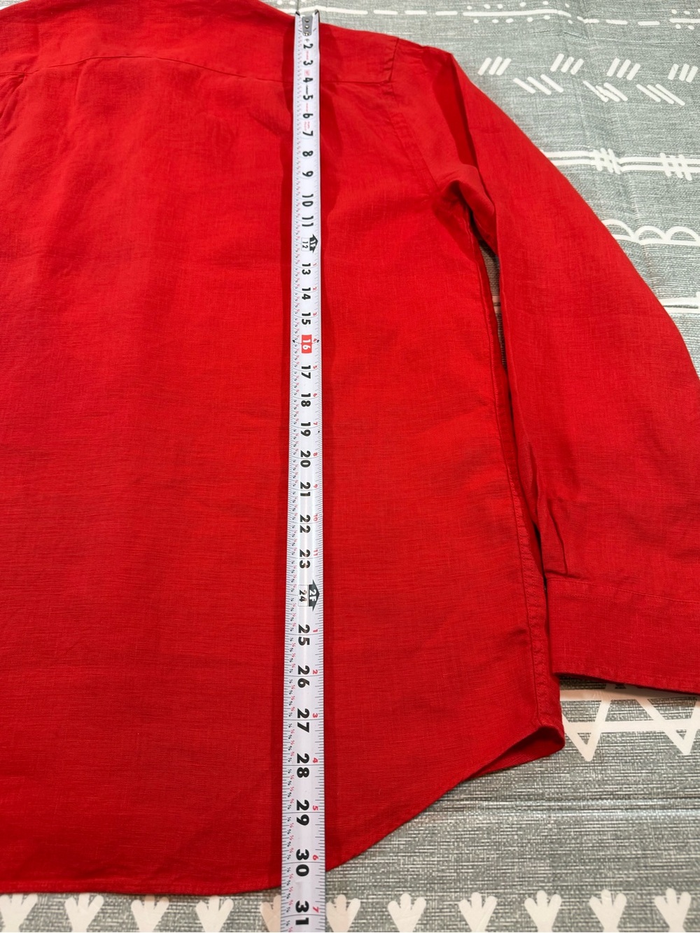 Vilebrequin Caroubis 100% Linen Long Sleeve Shirt L Coquelicot Poppy Red - Picture 10 of 12